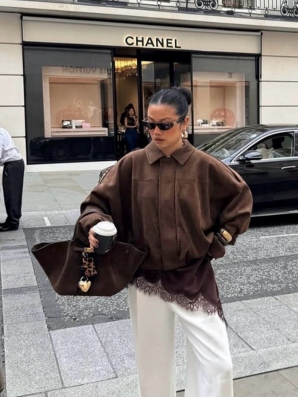 Zara bomber suede jacket